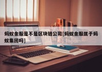 蚂蚁金服是不是区块链公司[蚂蚁金服属于蚂蚁集团吗]